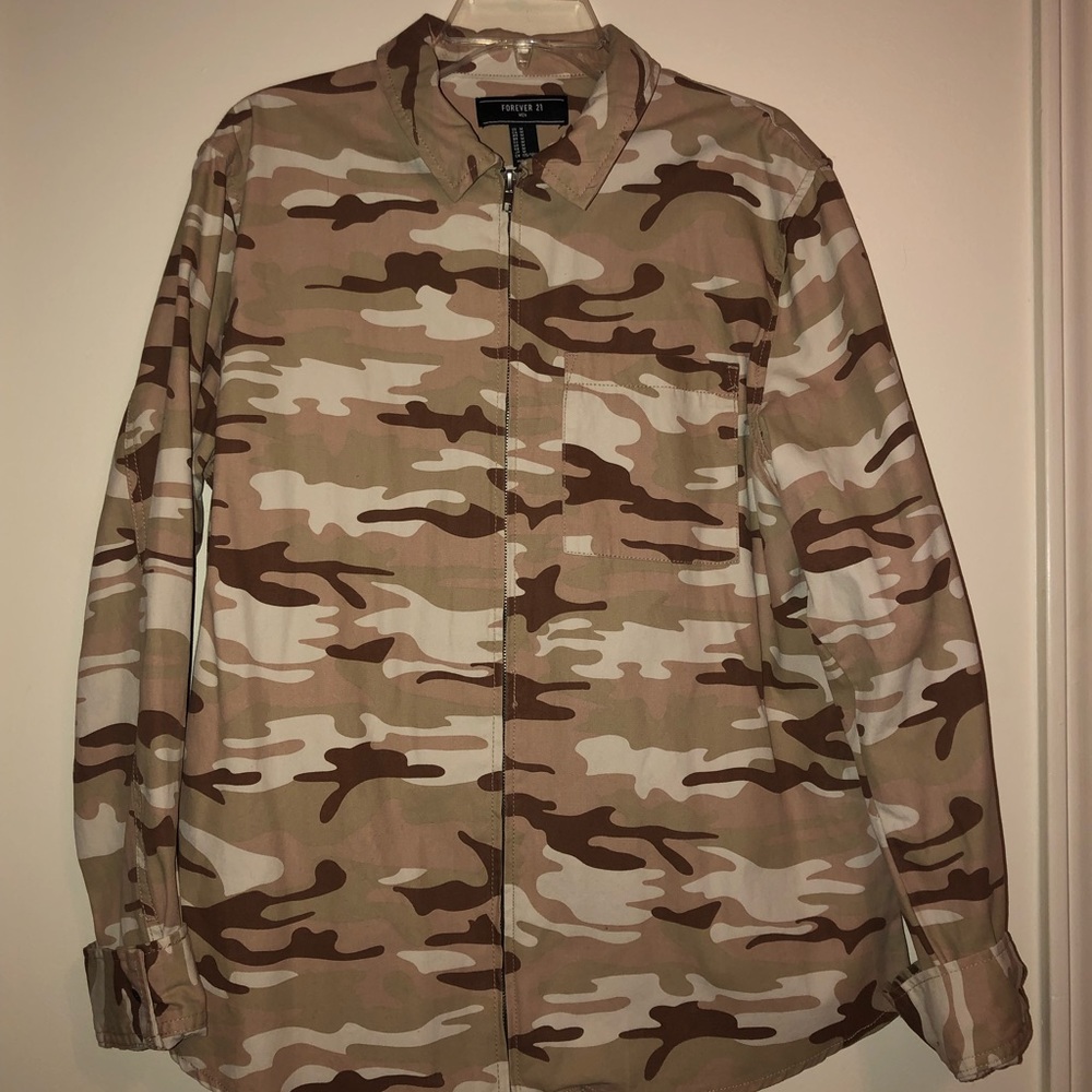 Dessert camouflage zip up jacket